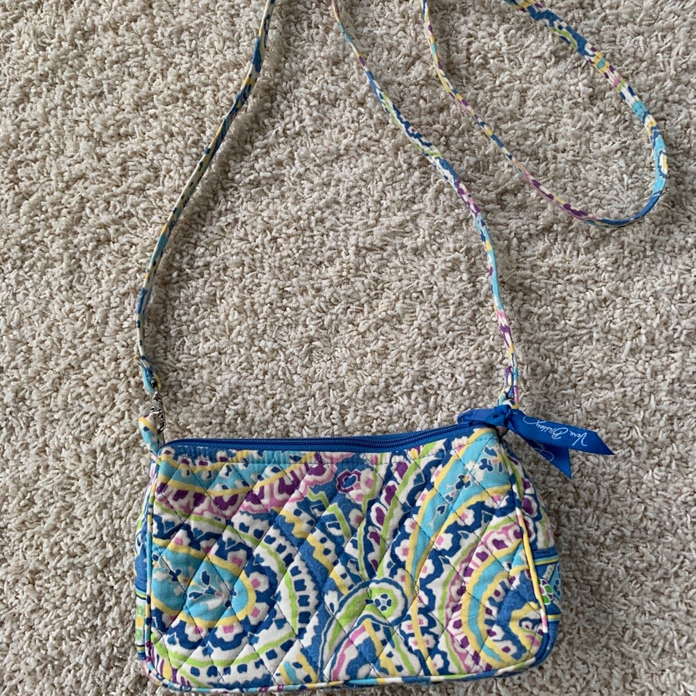Vera Bradley Lt  Blue Pastel Print Mini Crossbody
